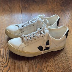 Veja White Sneakers with Black Logo